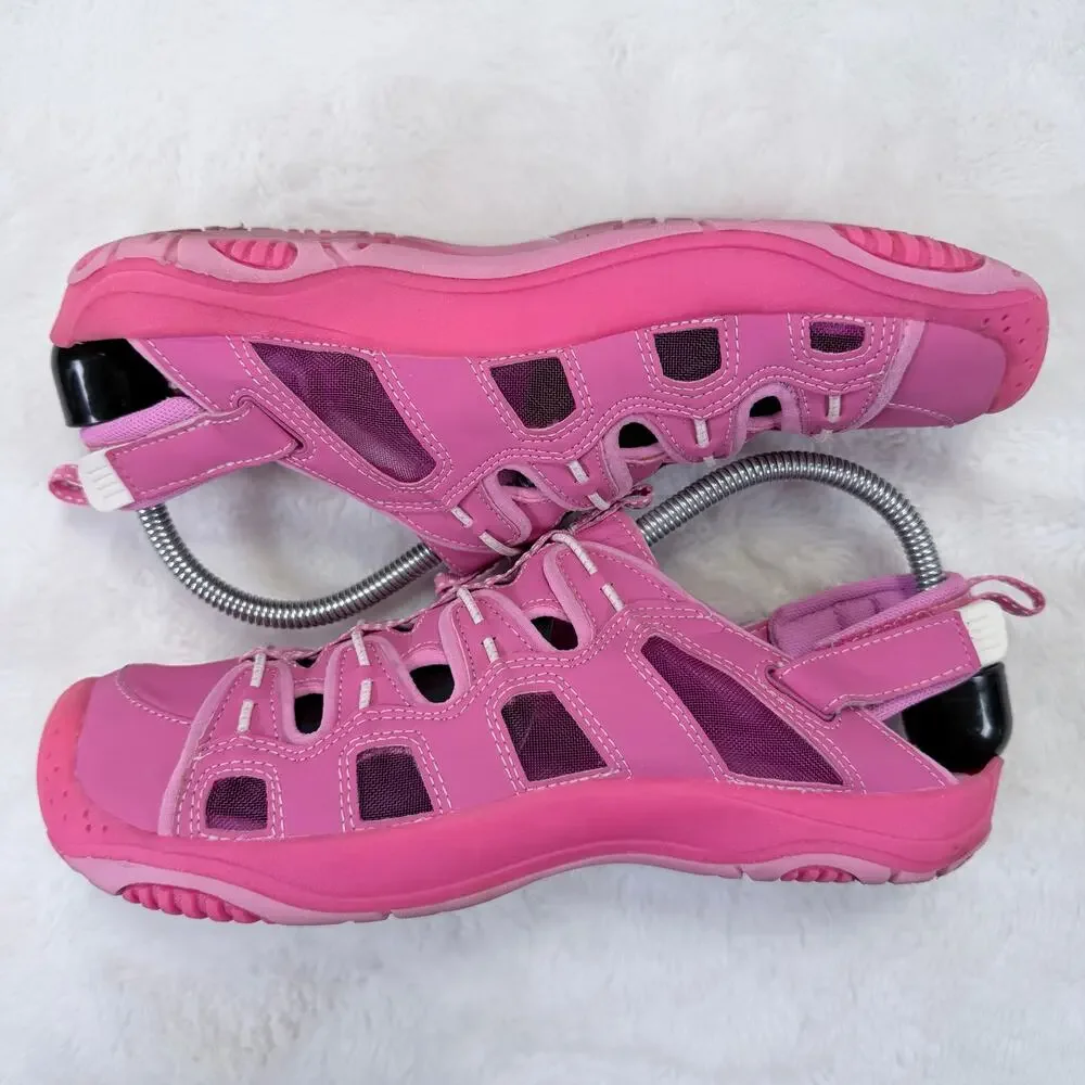 Lands’ End Kids Pink Hiking Sandals Youth Size 6 Bungee Trail Shoes